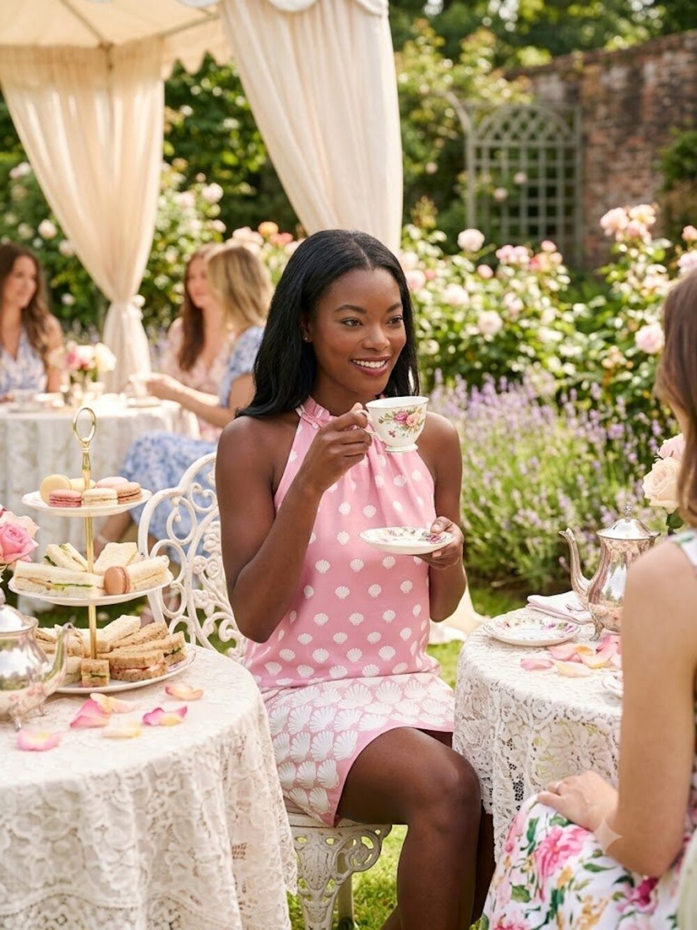 London Times Pink Shell-Print Sleeveless Dress